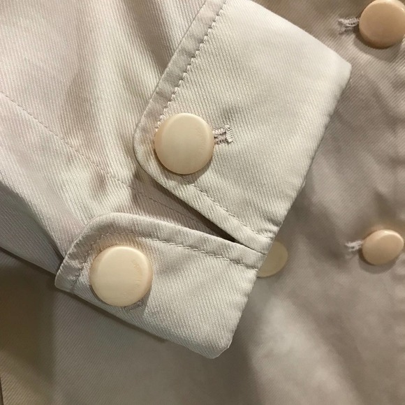Olivia Hassler Women's Jacket Sz 95 US 6 Tan Faux Double Breasted Button Front - Picture 6 of 14